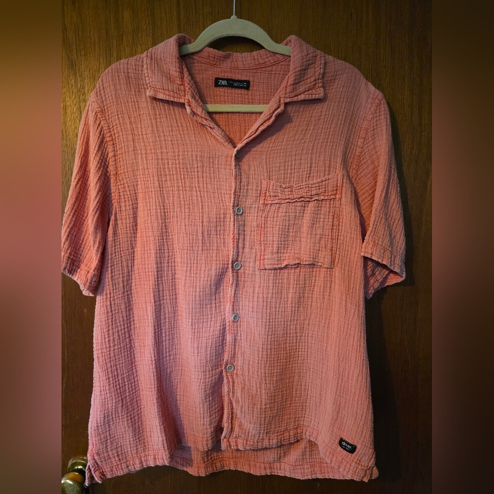 Zara Pink Button Down Shirt